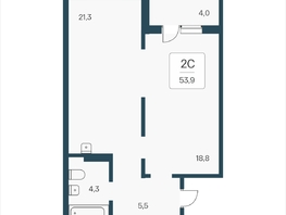 Продается 2-комнатная квартира ЖК Эко-квартал на Кедровой, д 3 сек 1, 53.9 м², 6600000 рублей