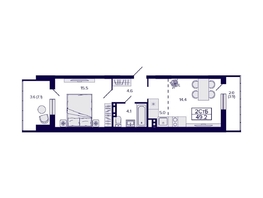 Продается 2-комнатная квартира ЖК Gorizont (Горизонт), 49.2  м², 6990000 рублей