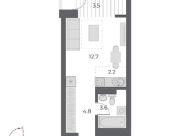 Продается Студия ЖК ОСКАР, дом 1, 26.8  м², 7100000 рублей