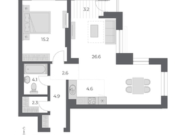 Продается 2-комнатная квартира ЖК ОСКАР, дом 2, 63.5 м², 11450000 рублей