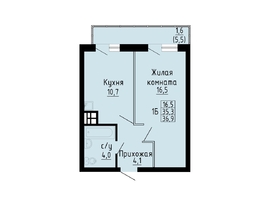 Продается 1-комнатная квартира ЖК Матрешкин двор, дом 2, 36.9  м², 5100000 рублей