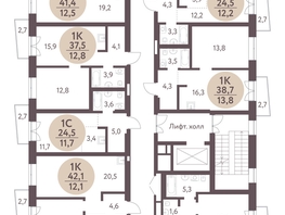 Продается 1-комнатная квартира ЖК Зеленый город, дом 1, 37.5  м², 4796400 рублей