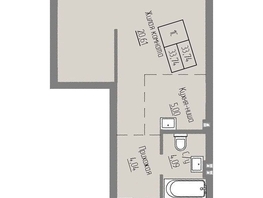 Продается 1-комнатная квартира ЖК Базилик, дом 2, 33.74  м², 4926000 рублей