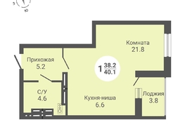 Продается Студия ЖК На Петухова, дом 1, 40.1  м², 4254000 рублей