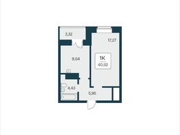 Продается 1-комнатная квартира ЖК Сакура парк, дом 3, 40.82  м², 7800000 рублей