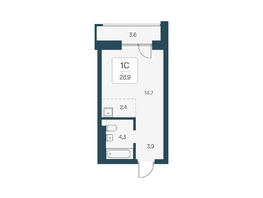 Продается Студия ЖК Расцветай на Кропоткина, дом 1, 28.9  м², 5300000 рублей