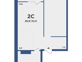 Продается 2-комнатная квартира ЖК Поколение, дом 2, 52.9  м², 5587000 рублей