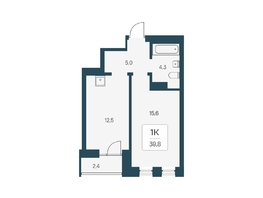 Продается 1-комнатная квартира ЖК Расцветай на Кропоткина, дом 1, 39.8  м², 6900000 рублей