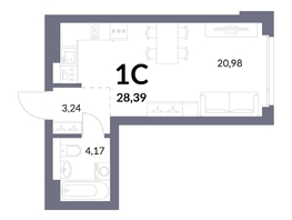 Продается Студия ЖК Горская Лагуна, корпус 2, 28.39  м², 7700000 рублей