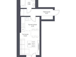 Продается Студия ЖК Актив, 33.73  м², 6000000 рублей