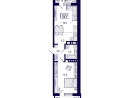 Продается 2-комнатная квартира ЖК Grando (Грандо), 54.5  м², 8990000 рублей