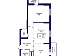 Продается 2-комнатная квартира ЖК Новые Матрешки, дом 2 б/с 1,2, 59.7  м², 6250000 рублей