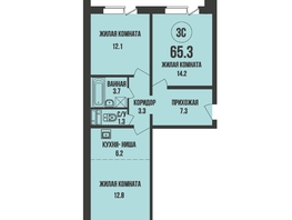 Продается 3-комнатная квартира ЖК Династия, дом 905, 65.3  м², 6650000 рублей