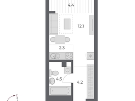 Продается Студия ЖК ОСКАР, дом 2, 27.5  м², 4950000 рублей