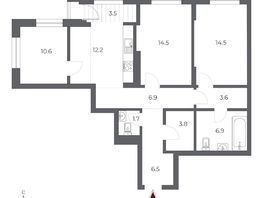 Продается 3-комнатная квартира ЖК ОСКАР, дом 1, 84.7  м², 15350000 рублей