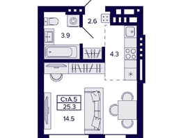 Продается Студия ЖК Сподвижники, 25.3  м², 4150000 рублей