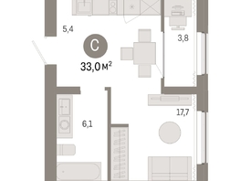 Продается Студия ЖК Пшеница, дом 3, 32.98  м², 5790000 рублей