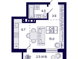 Продается Студия ЖК Grando (Грандо), 31.8  м², 7300000 рублей