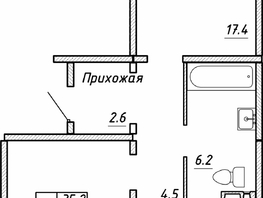 Продается 2-комнатная квартира ЖК Квартет, дом Дуэт, 68.7  м², 7400000 рублей