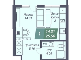 Продается Студия АК Voroshilov (Ворошилов), 25.56  м², 3399480 рублей