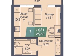 Продается Студия АК Voroshilov (Ворошилов), 25.63  м², 4357100 рублей