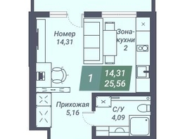 Продается Студия АК Voroshilov (Ворошилов), 25.56  м², 4421880 рублей