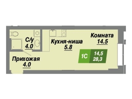 Продается Студия ЖК Калининский квартал, дом 4, 28.3  м², 4811000 рублей