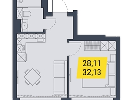 Продается 1-комнатная квартира АК Land Lord (Ленд Лорд), 31.65  м², 7912500 рублей