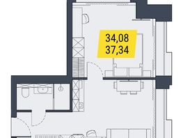 Продается 1-комнатная квартира АК Land Lord (Ленд Лорд), 37.1  м², 9646000 рублей