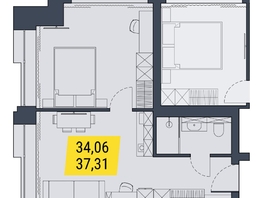 Продается 1-комнатная квартира АК Land Lord (Ленд Лорд), 37.31  м², 8208200 рублей