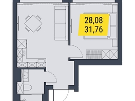 Продается 1-комнатная квартира АК Land Lord (Ленд Лорд), 31.36  м², 7526400 рублей