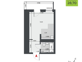 Продается Студия ЖК ДНК, 28.7  м&sup2;, 4954650 рублей
