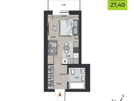 Продается Студия ЖК ДНК, 27.4  м&sup2;, 4644000 рублей