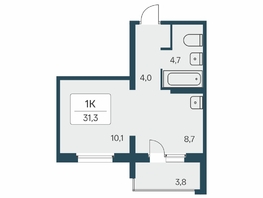 Продается 1-комнатная квартира ЖК Цветной бульвар, дом 3, 31.3  м², 4800000 рублей