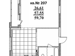 Продается 2-комнатная квартира ЖК  Римский квартал, 2 очередь, 59.7  м², 11256000 рублей