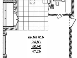 Продается Студия ЖК  Римский квартал, 2 очередь, 47.07  м², 9413093 рублей