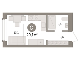 Продается Студия ЖК Авиатор, дом 3, 20.13  м², 4370000 рублей