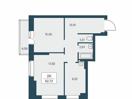 Продается 2-комнатная квартира ЖК Расцветай на Зорге, дом 2, 63.4  м², 6150000 рублей