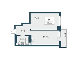 Продается 1-комнатная квартира ЖК Расцветай на Зорге, дом 3, 45  м², 5100000 рублей