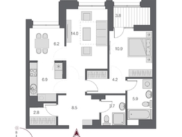 Продается 2-комнатная квартира ЖК Дом Нобель, 64.8  м², 12800000 рублей