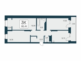 Продается 3-комнатная квартира ЖК Сакура парк, дом 2, 95.41  м², 14600000 рублей