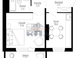 Продается 1-комнатная квартира ЖК Гранатовый, 36/1, 43  м², 5200000 рублей