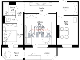 Продается 2-комнатная квартира ЖК Гранатовый, 36/1, 62  м², 7550000 рублей