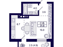 Продается Студия ЖК Grando (Грандо), 31.8  м², 7200000 рублей