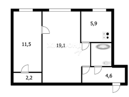 Продается 2-комнатная квартира Куприна ул, 46.2  м², 4350000 рублей