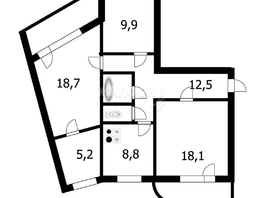 Продается 3-комнатная квартира В. Высоцкого ул, 76.8  м², 6000000 рублей