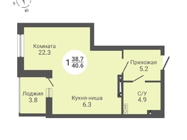 Продается Студия ЖК На Петухова, дом 2, 40.6  м², 4918000 рублей