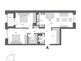 Продается 3-комнатная квартира ЖК Дом Нобель, 71 м², 18100000 рублей