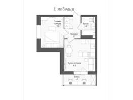 Продается 2-комнатная квартира ЖК Тетрис, корпус 1, 38.8  м², 7730800 рублей