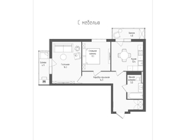 Продается 2-комнатная квартира ЖК Тетрис, корпус 1, 62 м², 10711650 рублей